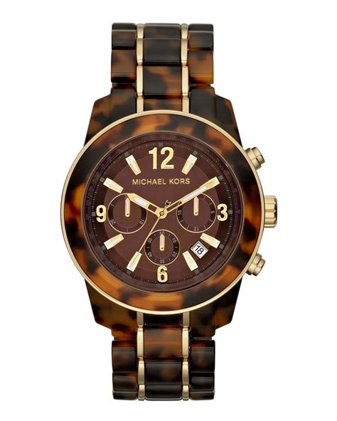 michael kors runway tortoise chronograph watch|Runway Tortoise Chronograph Watch by Michael Kors Online.